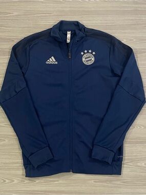 Adidas 2019/20 FC Bayern Munich Soccer Football Jacket Blue Men’s Size Small
